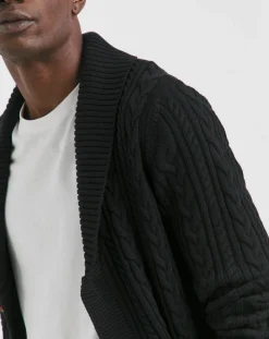 Jacamo Cable Knit Shawl Neck Cardigan