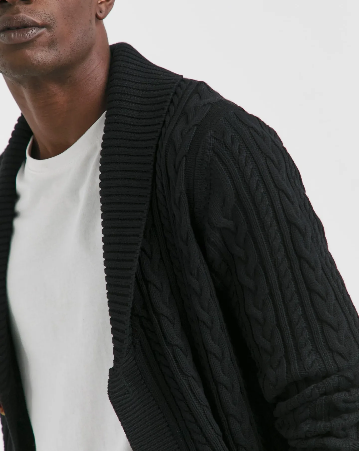 Jacamo Cable Knit Shawl Neck Cardigan