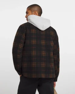 Jacamo Black Check Quilted Lined Shacket