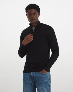 Jacamo Cotton 1/4 Zip Funnel Knit Top