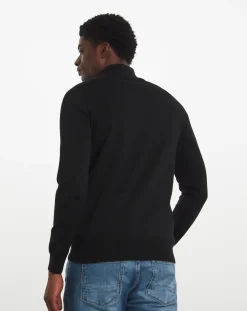 Jacamo Cotton 1/4 Zip Funnel Knit Top