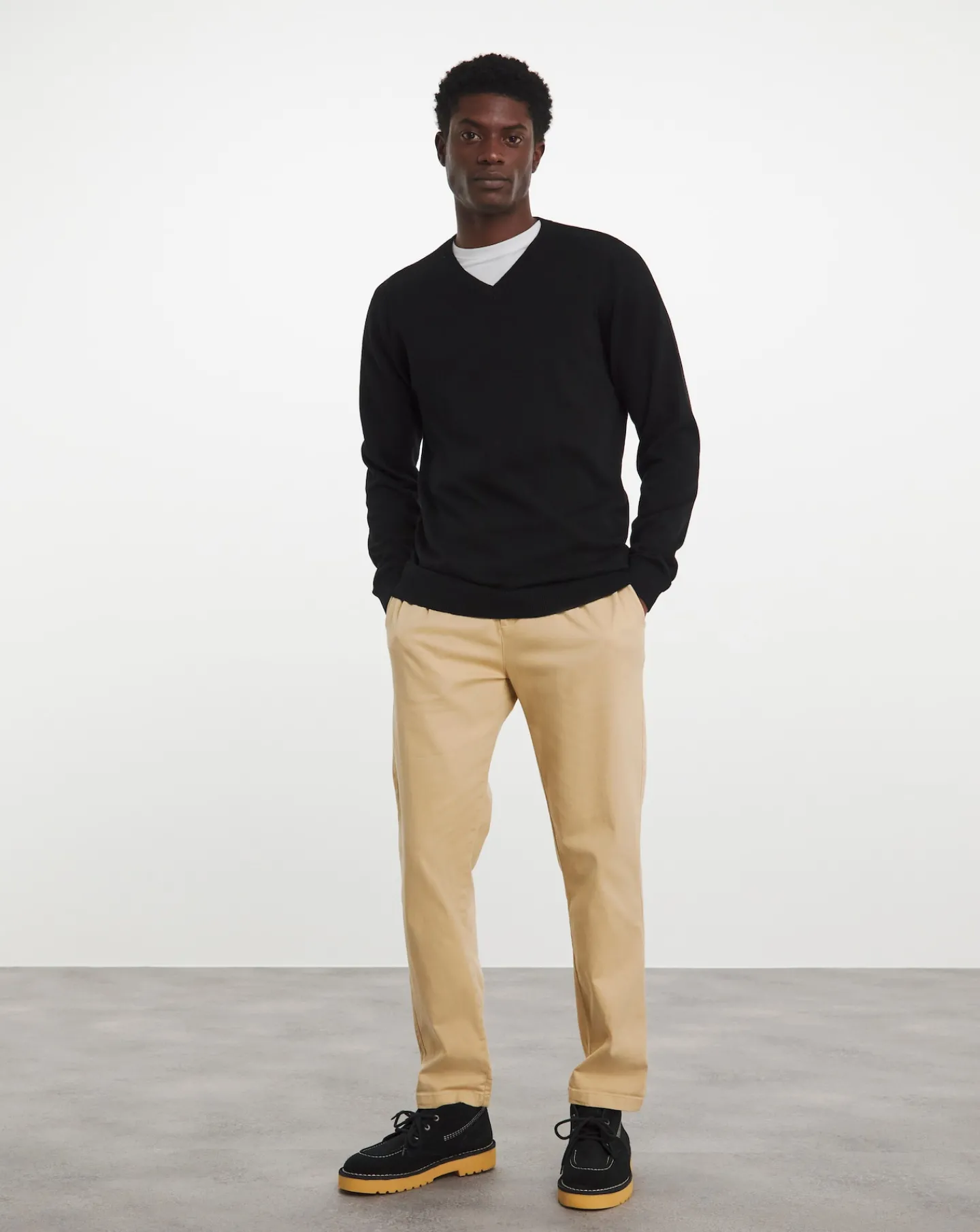Jacamo Cotton V Neck Knitted Jumper