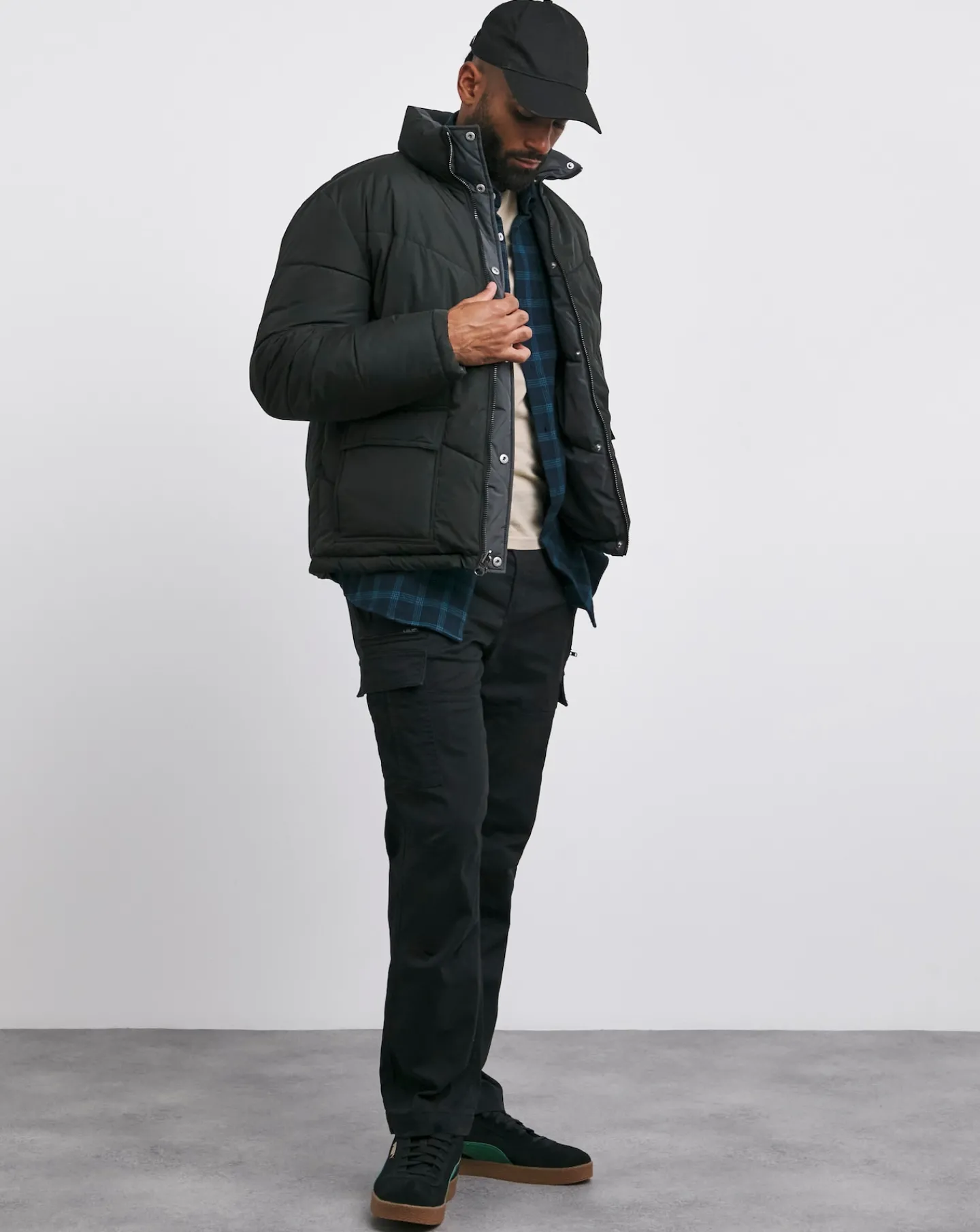 Jacamo Funnel Neck Reversible Puffer Coat