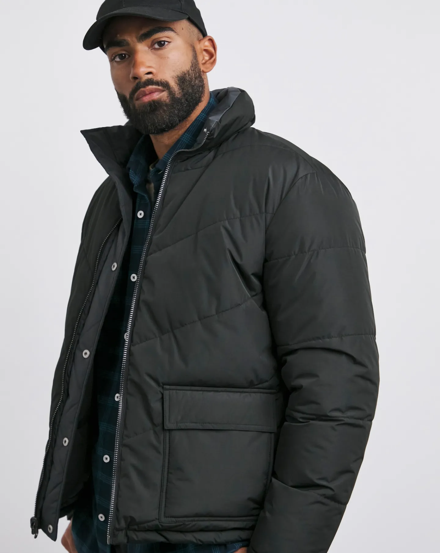 Jacamo Funnel Neck Reversible Puffer Coat