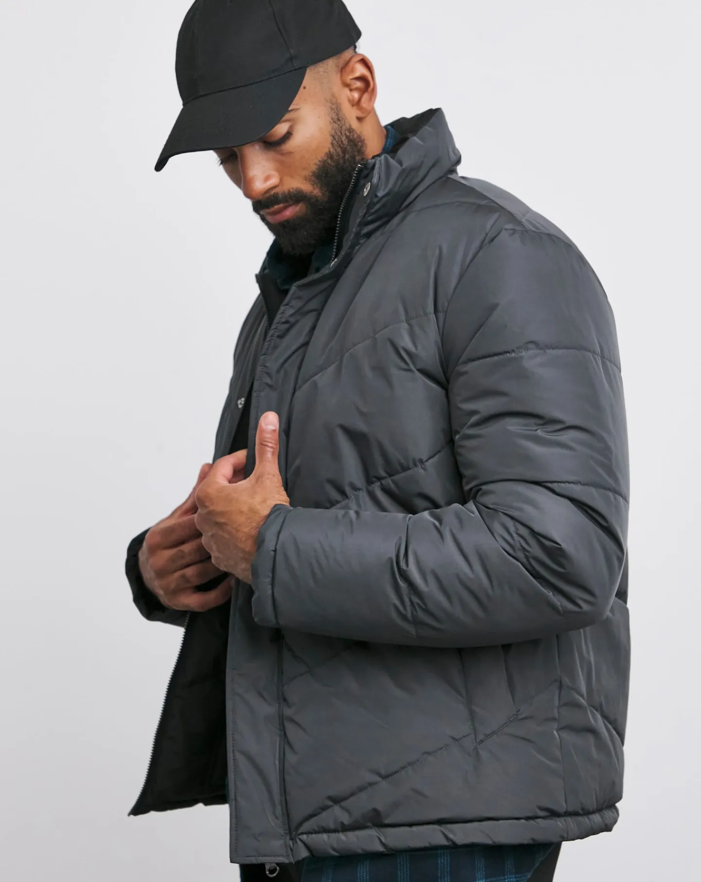 Jacamo Funnel Neck Reversible Puffer Coat