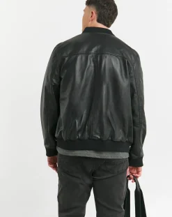 Jacamo Leather Bomber Jacket