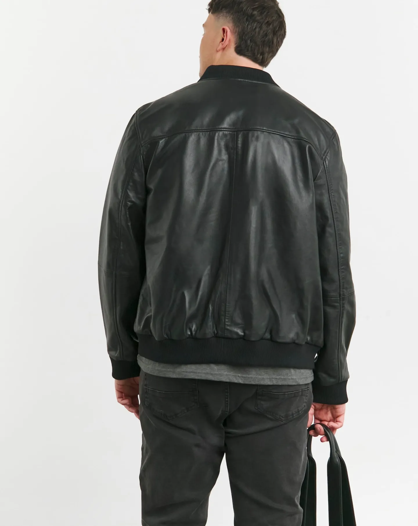 Jacamo Leather Bomber Jacket