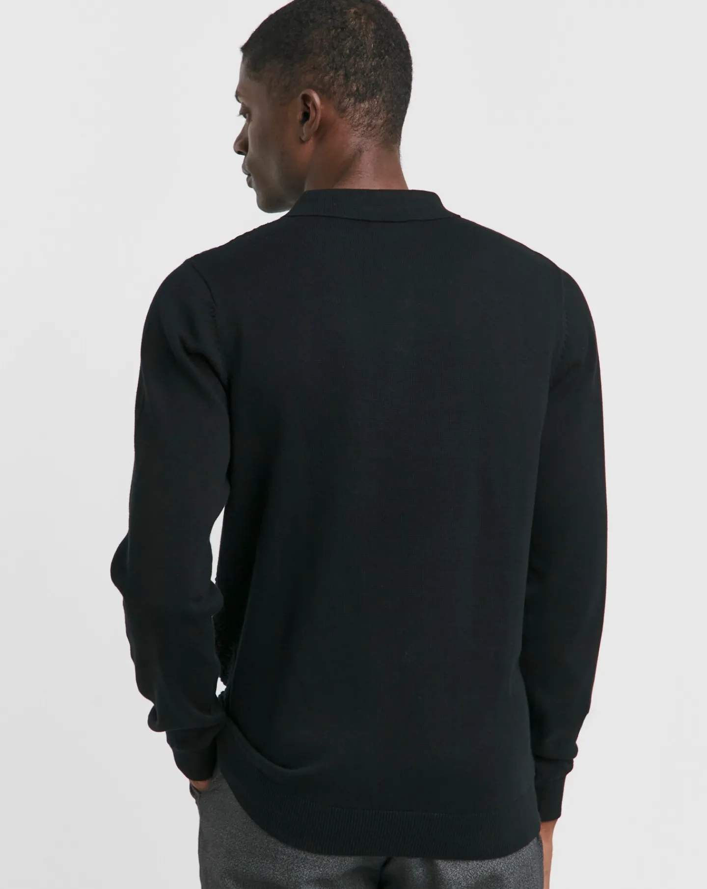 Jacamo Textured Long Sleeve Polo