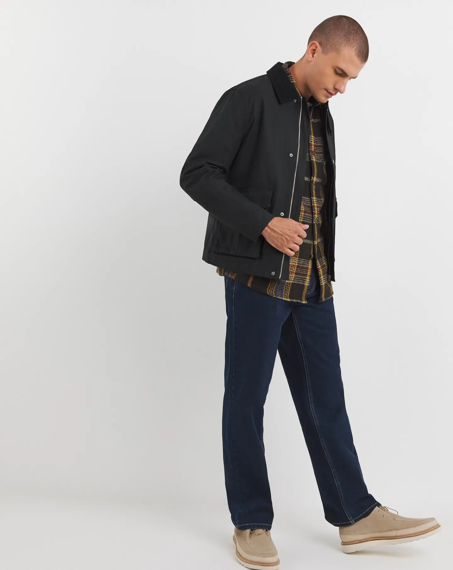 Jacamo Wax Cord Collar Jacket