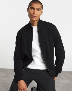 Jacamo Zip Through Funnel Neck Knit Cardigan