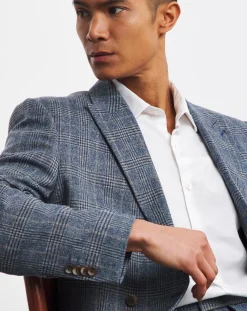Jacamo Check Regular Fit Double Breasted Suit Jacket