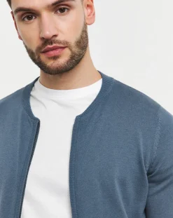 Jacamo Cotton Zip Up Knitted Bomber