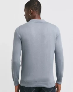 Jacamo Textured Long Sleeve Polo