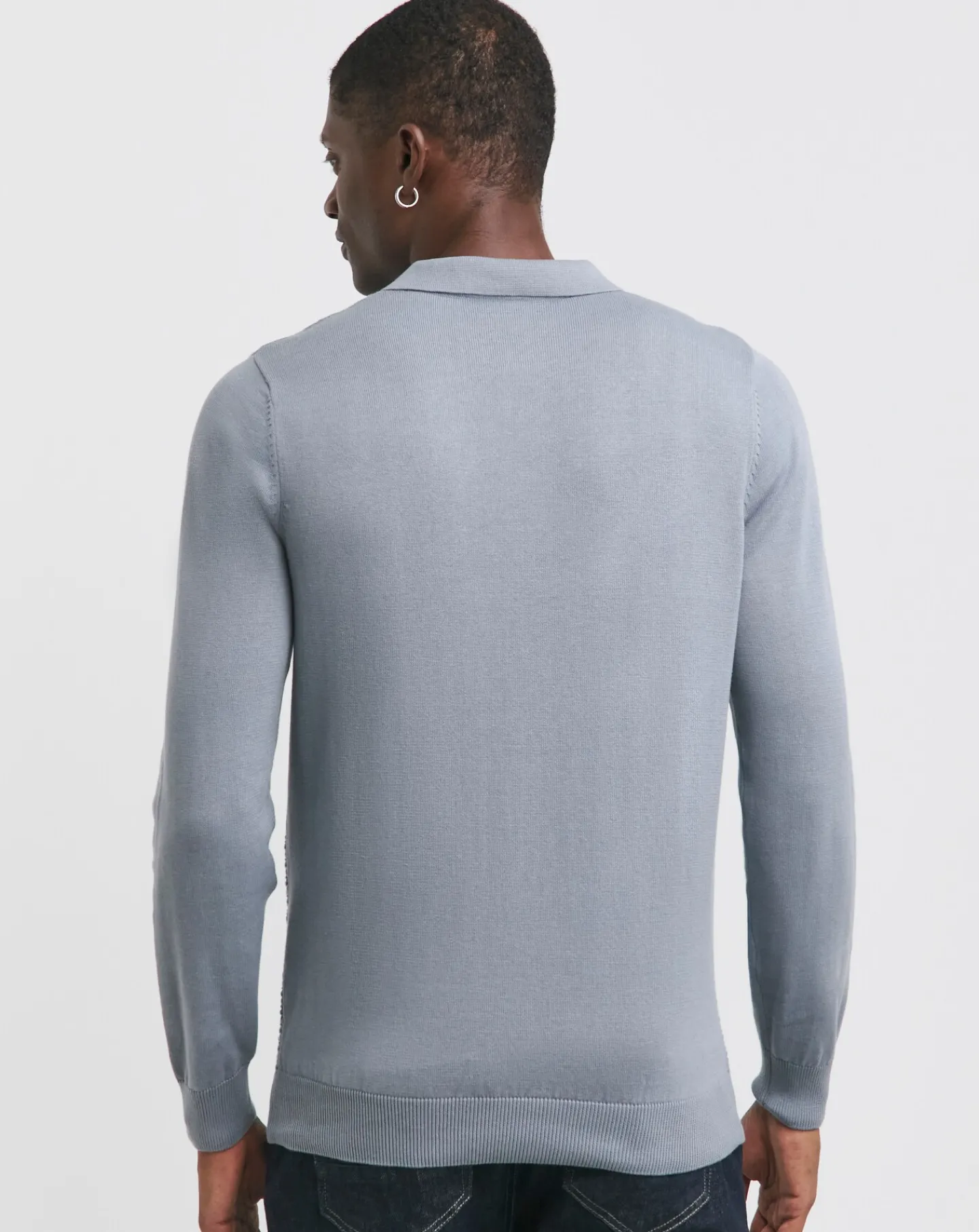 Jacamo Textured Long Sleeve Polo