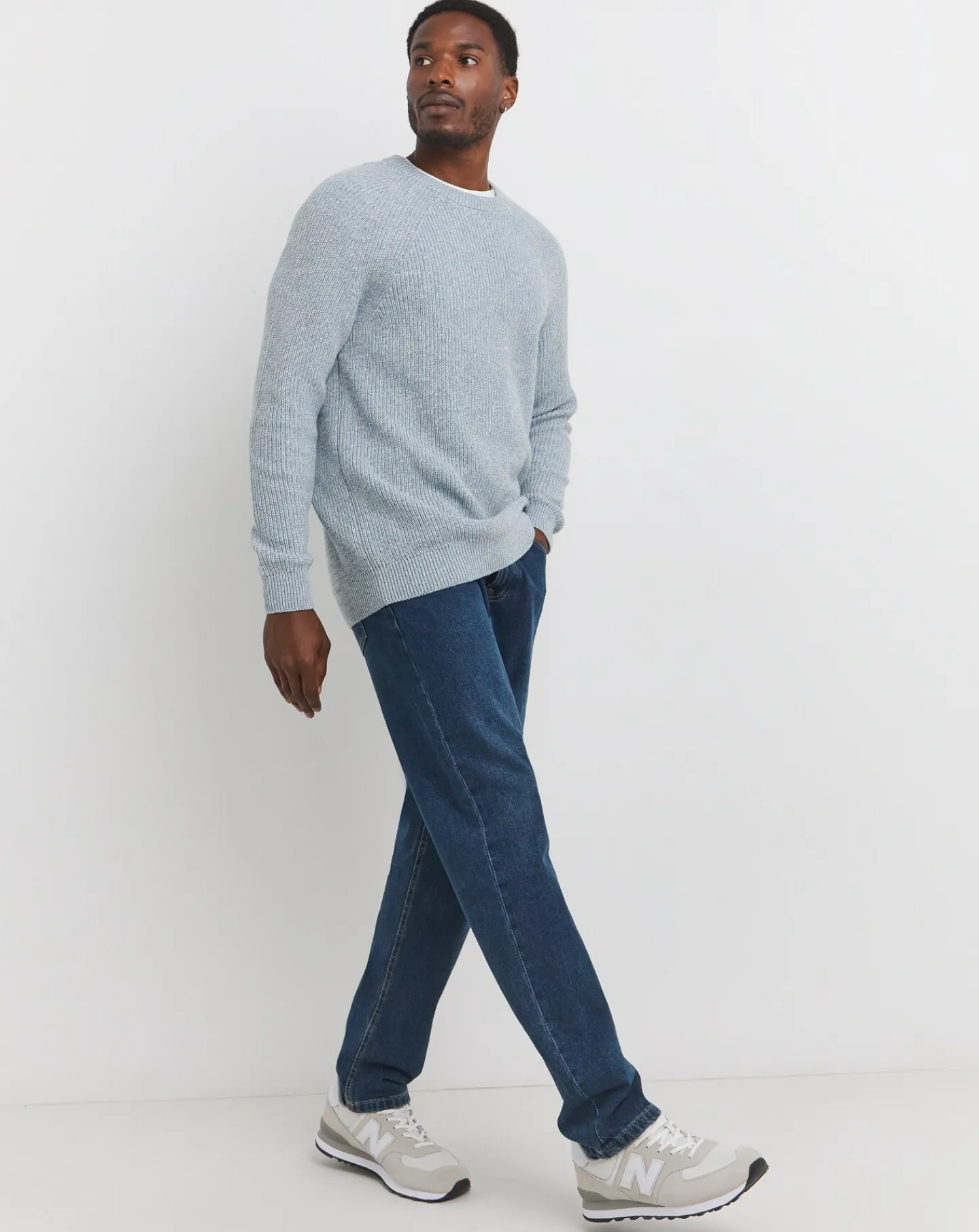 Jacamo Twisted Knit Crew Neck Jumper