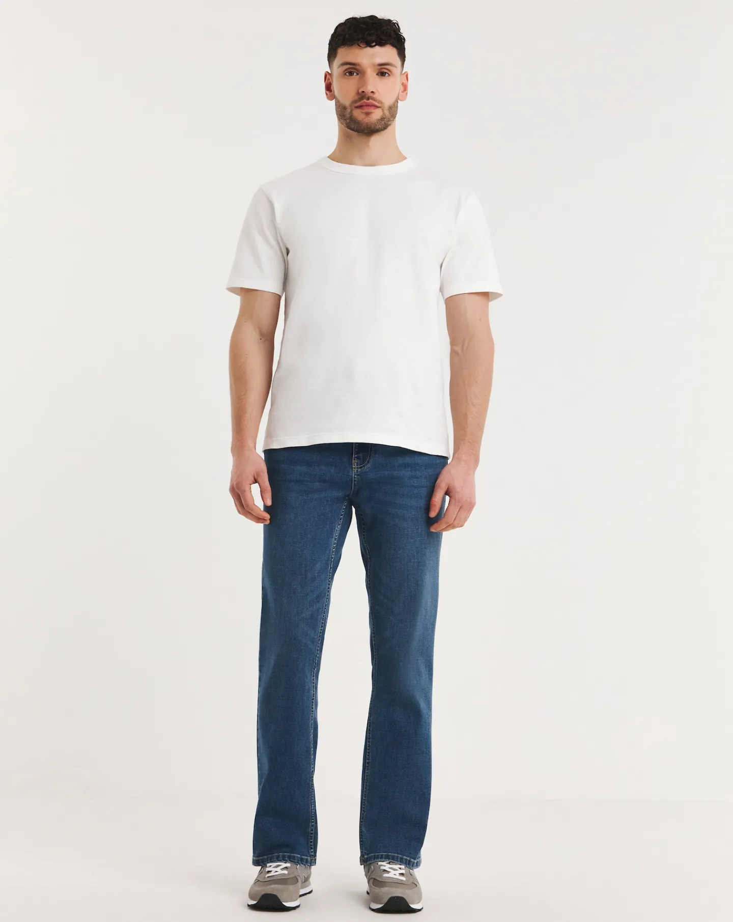 Jacamo Bootcut Fit Stretch Jeans Mid Wash