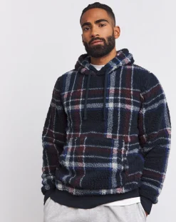 Jacamo Borg Check Fleece Lounge Hoodie