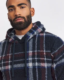 Jacamo Borg Check Fleece Lounge Hoodie