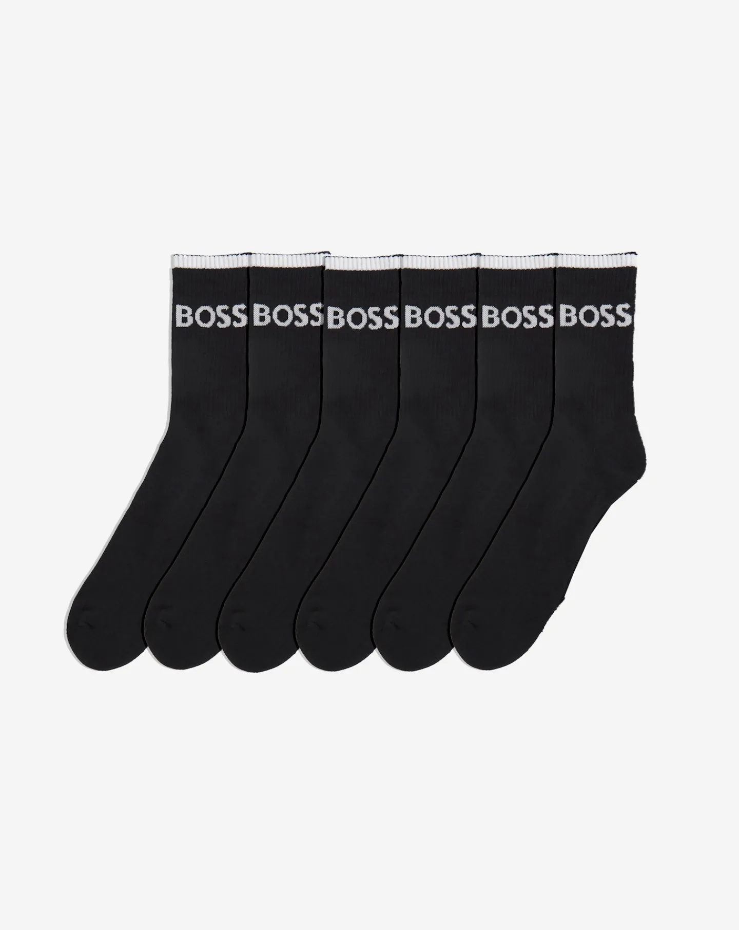 BOSS 6 Pack Black Sports Socks
