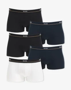 BOSS 5 Pack Blue Essential Logo Trunks