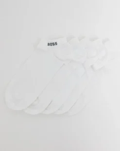 BOSS 5 Pack Cotton Blend Logo Ankle Socks