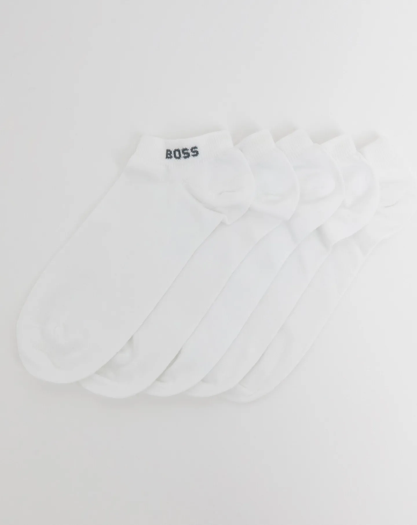 BOSS 5 Pack Cotton Blend Logo Ankle Socks