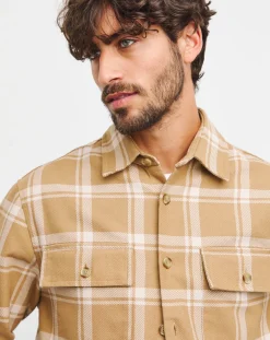 BOSS Beige Checked Overshirt