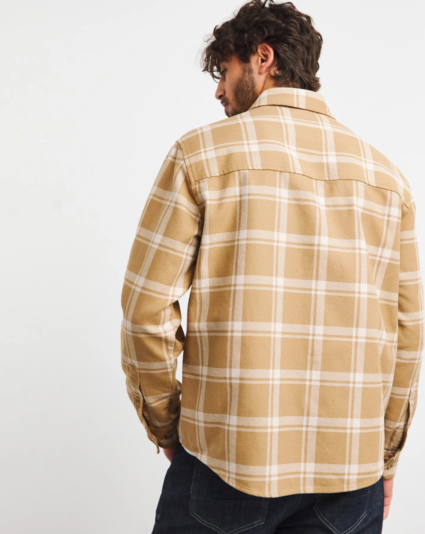 BOSS Beige Checked Overshirt