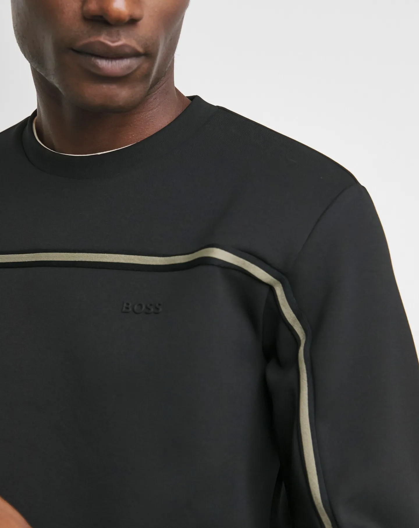 BOSS Stripe Crew Neck Sweat