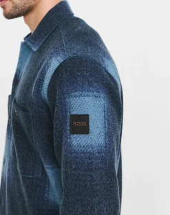 BOSS Blue Checked Overshirt