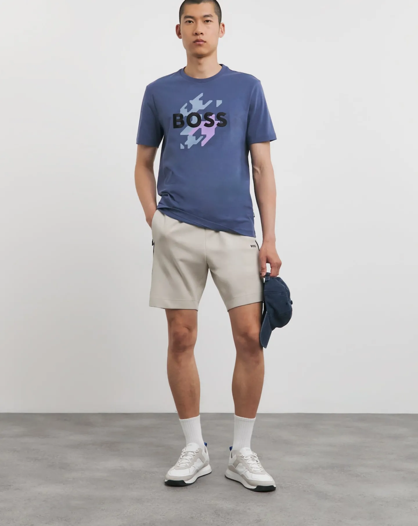 BOSS Blue Short Sleeve Graphic Logo T-Shirt