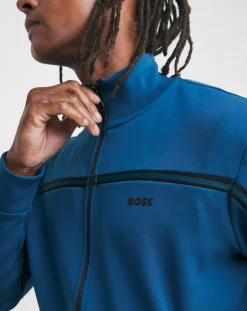 BOSS Stripe Full Zip Sweat Top