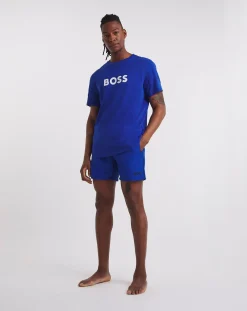 BOSS Bright Blue Logo Beach T-Shirt