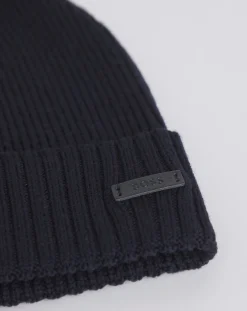 BOSS Dark Blue Logo Knitted Hat