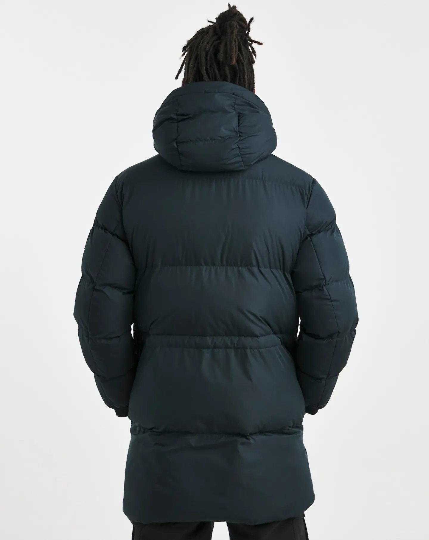 BOSS Dark Blue Long Padded Coat
