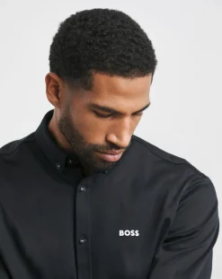 BOSS Dark Blue Long Sleeve Motion Shirt