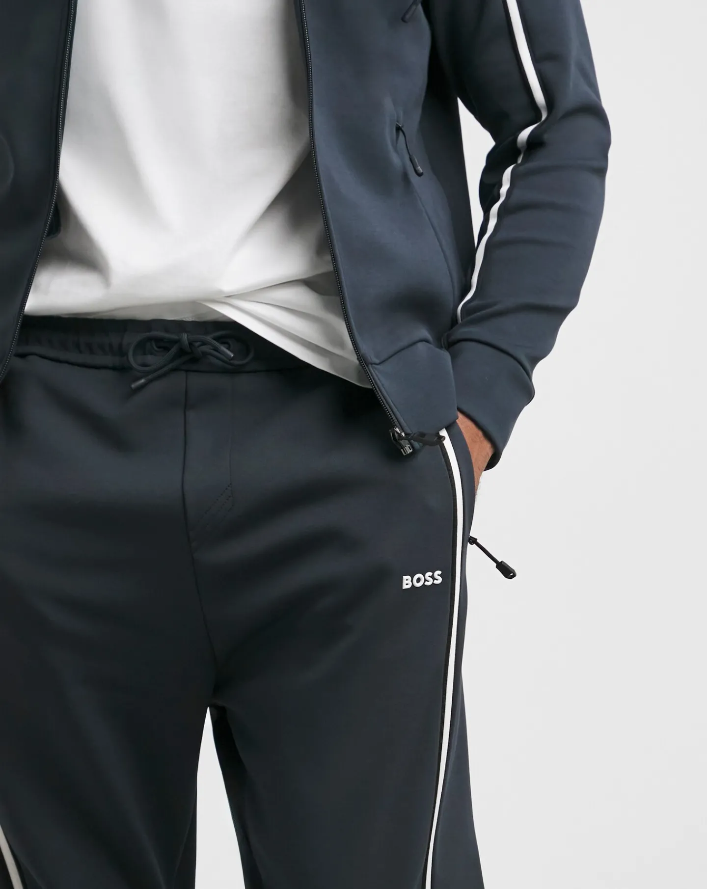 BOSS Dark Blue Side Stripe Jogger
