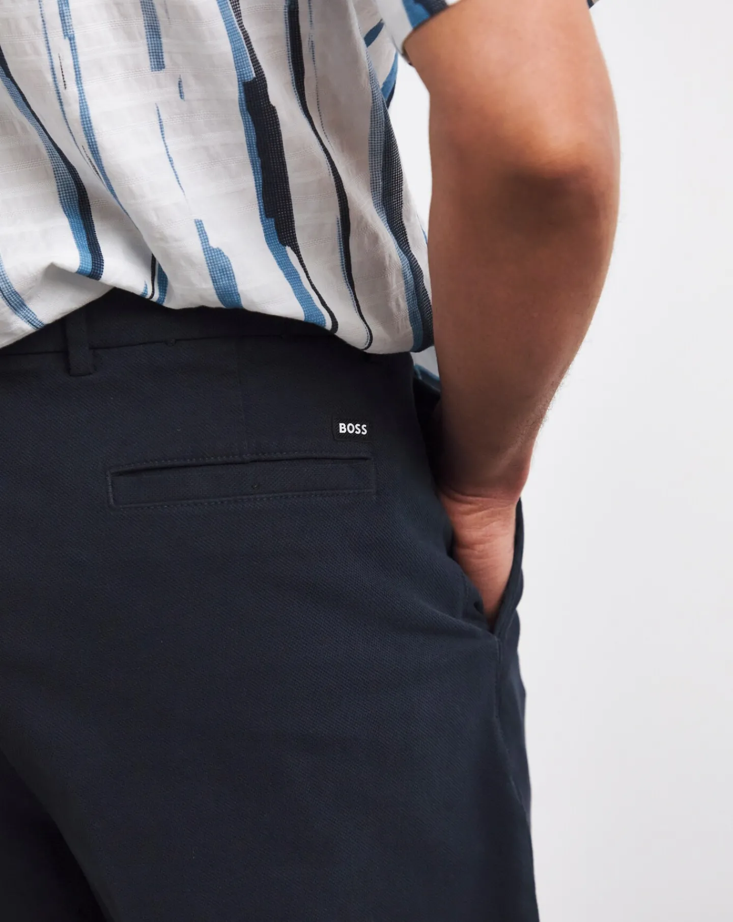 BOSS Dark Blue Twill Short