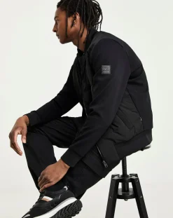 BOSS Fabric Mix Bomber Sweat Jacket