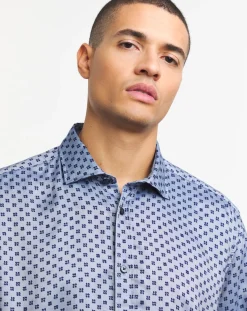 BOSS Geo Print Stretch Shirt