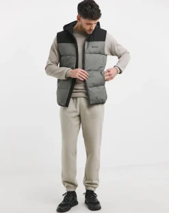 BOSS Grey Colourblock Hooded Gilet