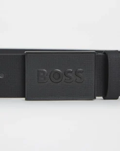BOSS Icon Tonal Plaque Leather Belt
