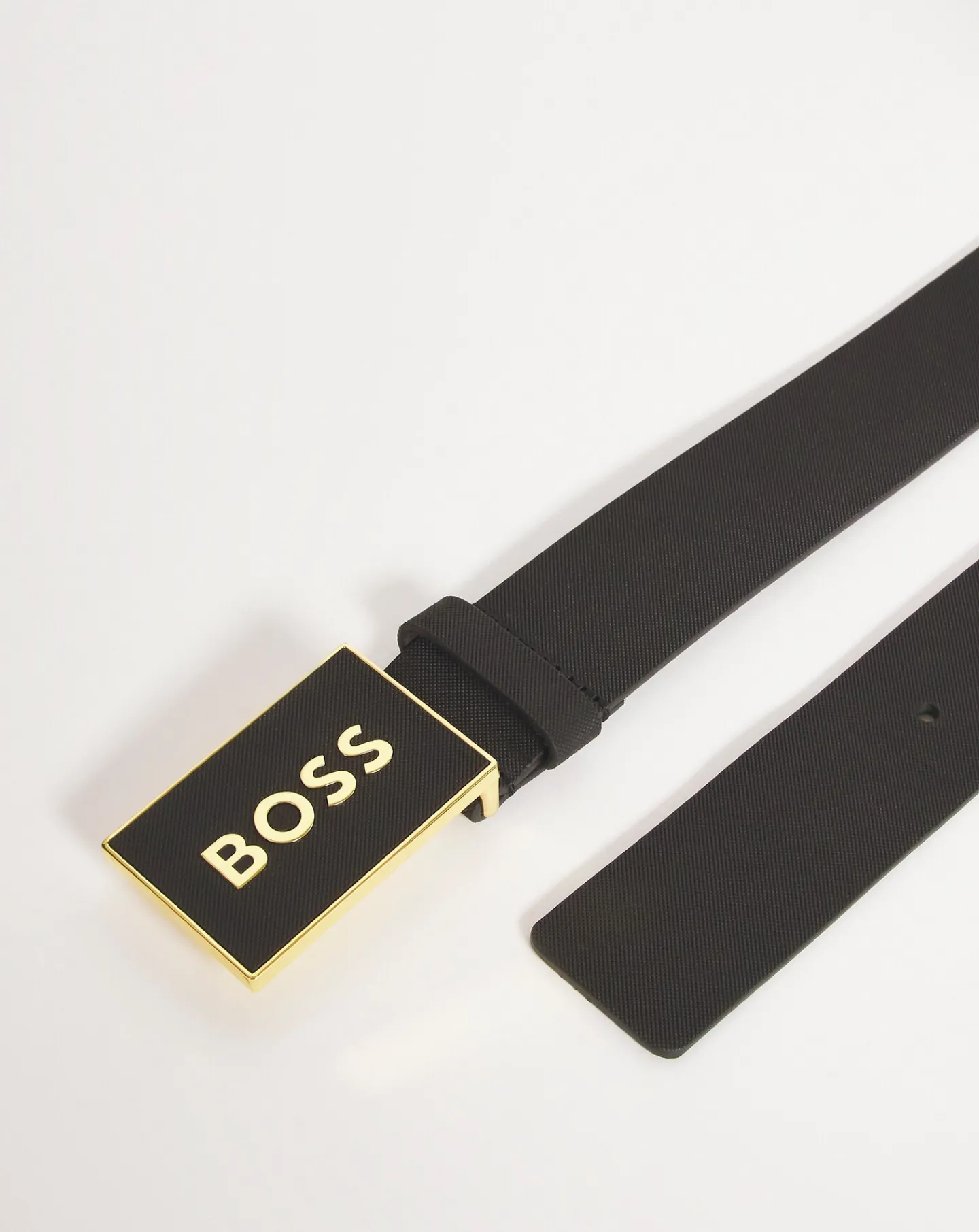 BOSS Leather Casual Plaque Belt