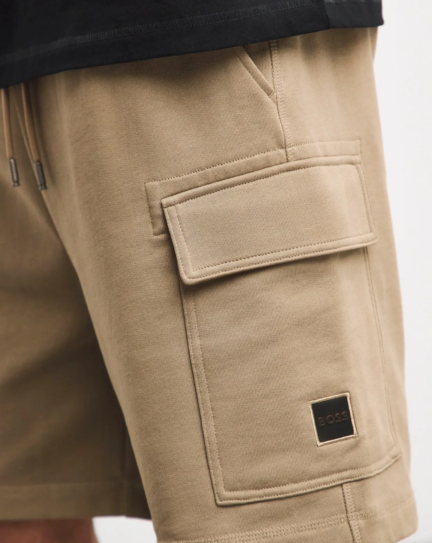 BOSS Light Beige Cargo Sweat Short