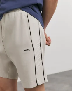 BOSS Light Beige Small Logo Sweat Shorts