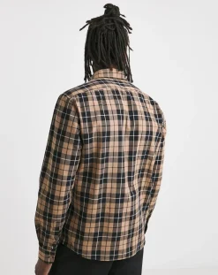 BOSS Long Sleeve Beige Check Shirt