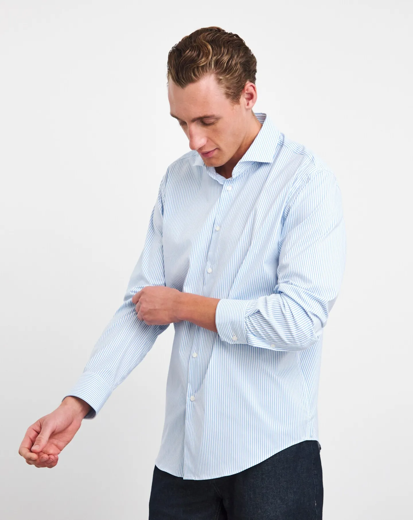 BOSS Long Sleeve Regular Ft Stripe Shirt