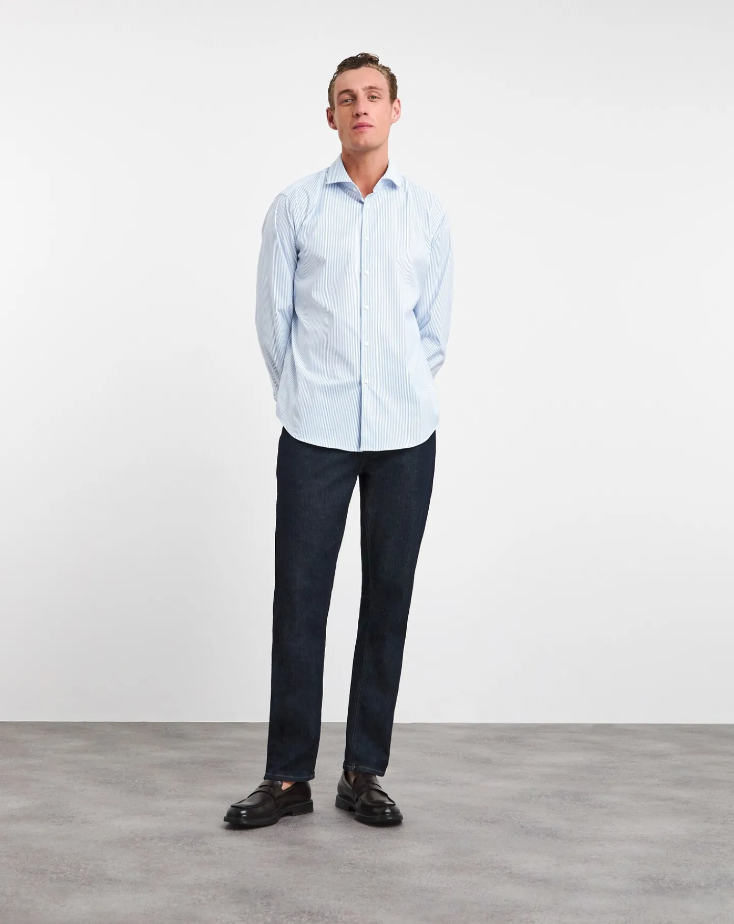 BOSS Long Sleeve Regular Ft Stripe Shirt