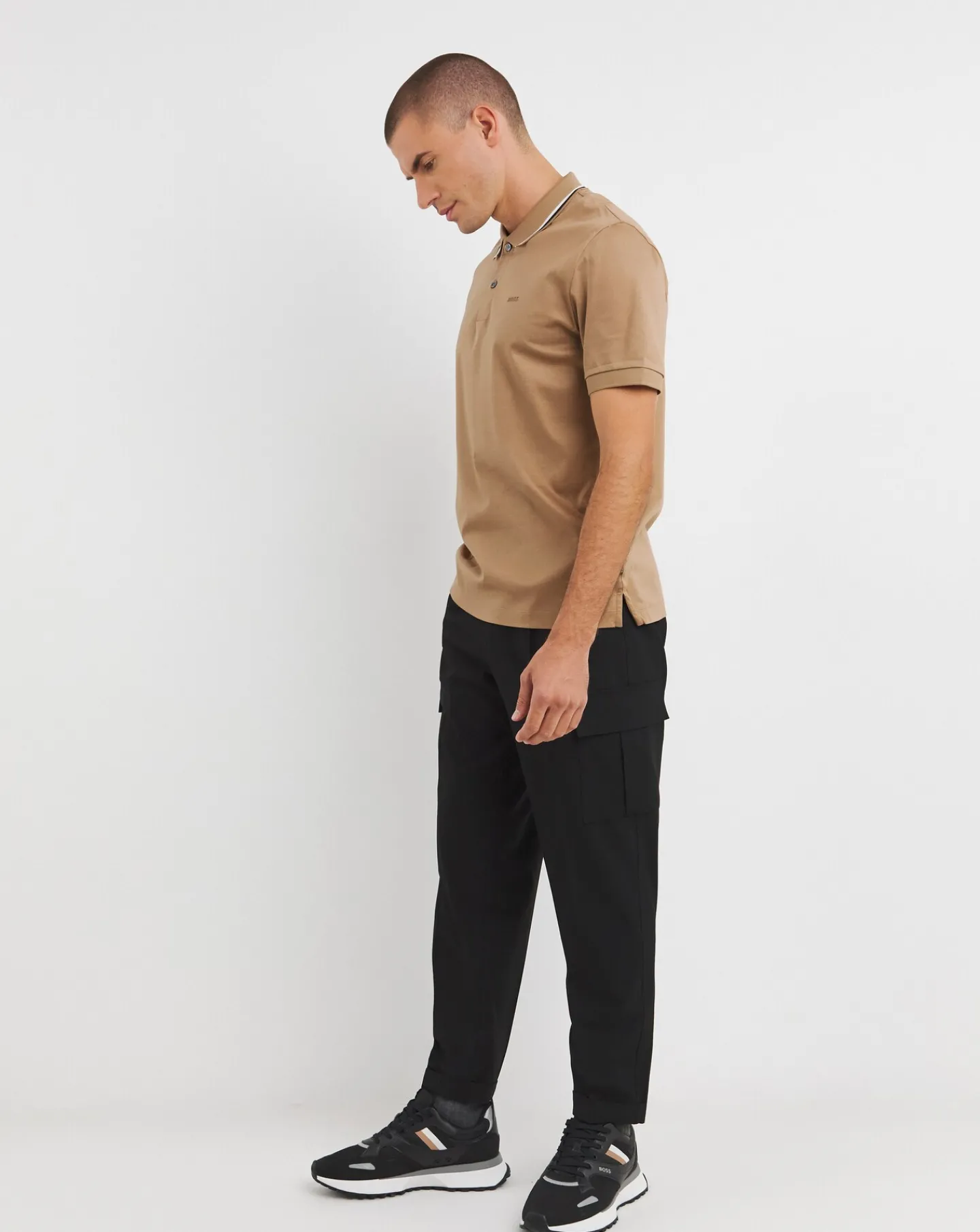 BOSS Short Sleeve Tipped Collar Polo