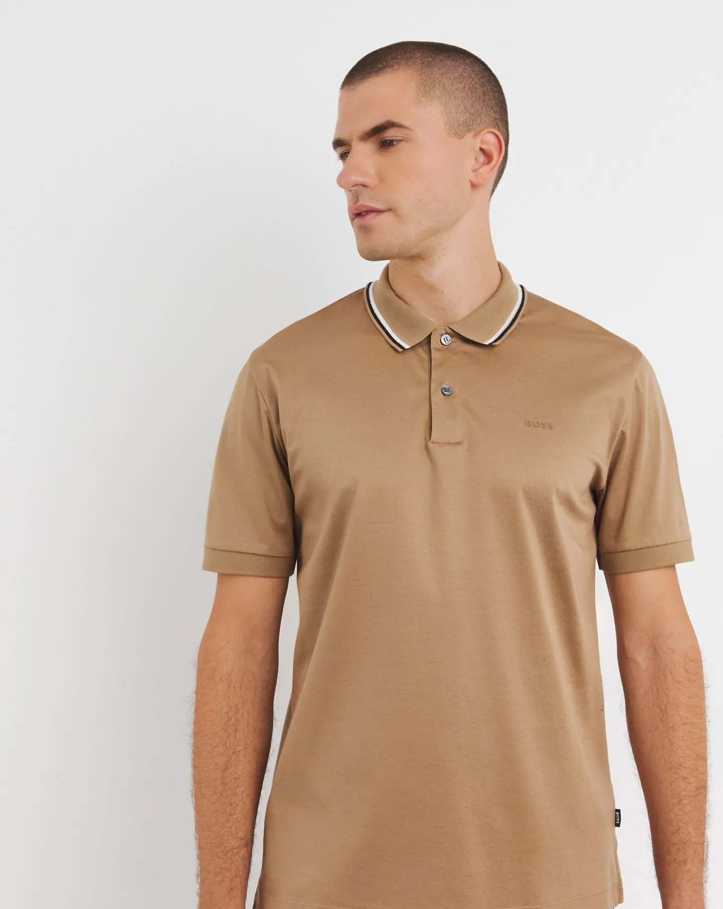BOSS Short Sleeve Tipped Collar Polo